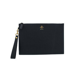 GUCCI Animalier Leather Pouch Clutch Bag